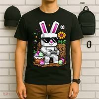 Happy Easter Day Bunny Egg Video Game Gamer T-Shirt thumb 6