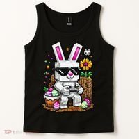 Happy Easter Day Bunny Egg Video Game Gamer Tank Top thumb 2
