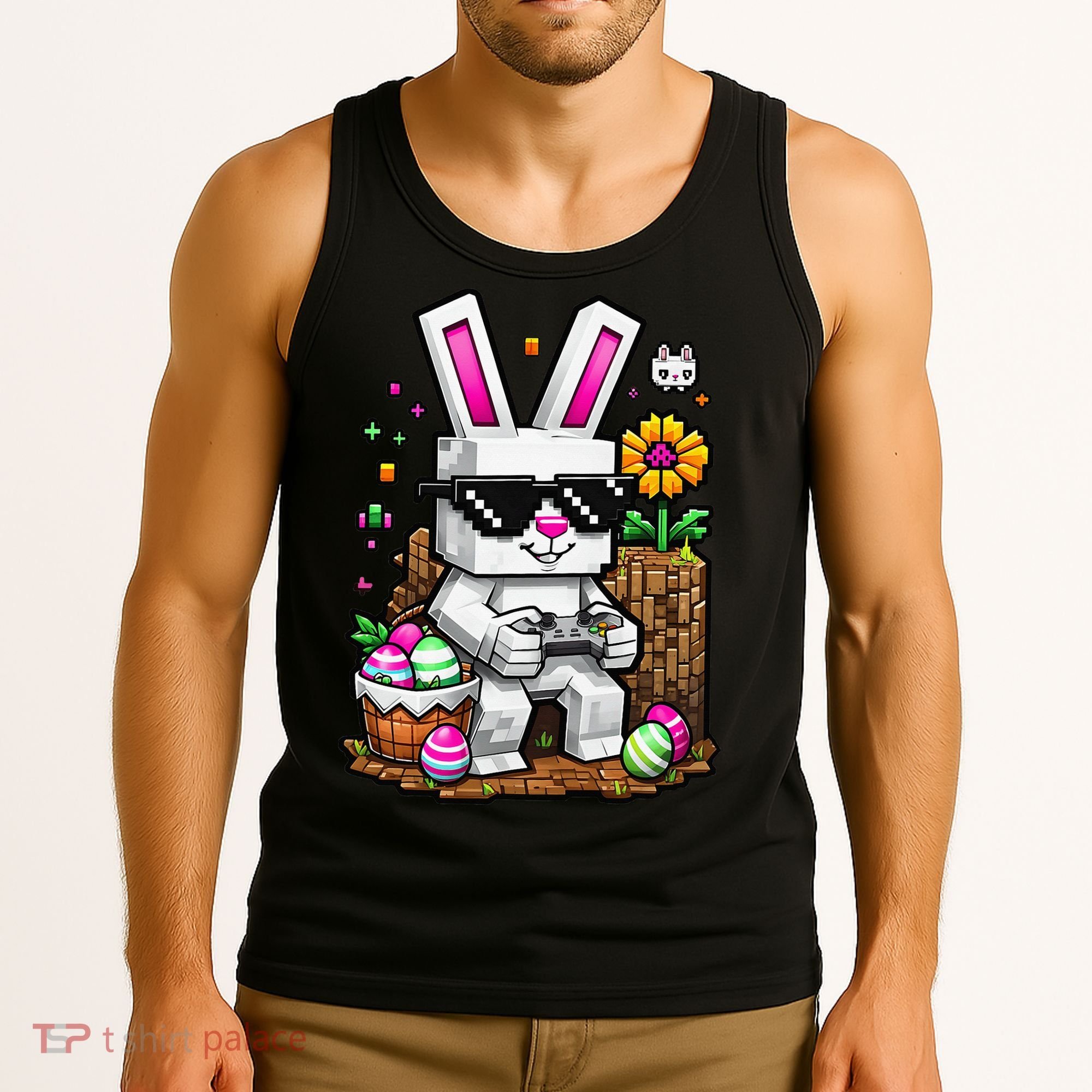 Happy Easter Day Bunny Egg Video Game Gamer Tank Top