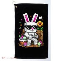 Happy Easter Day Bunny Egg Video Game Gamer Golf Towel thumb 0