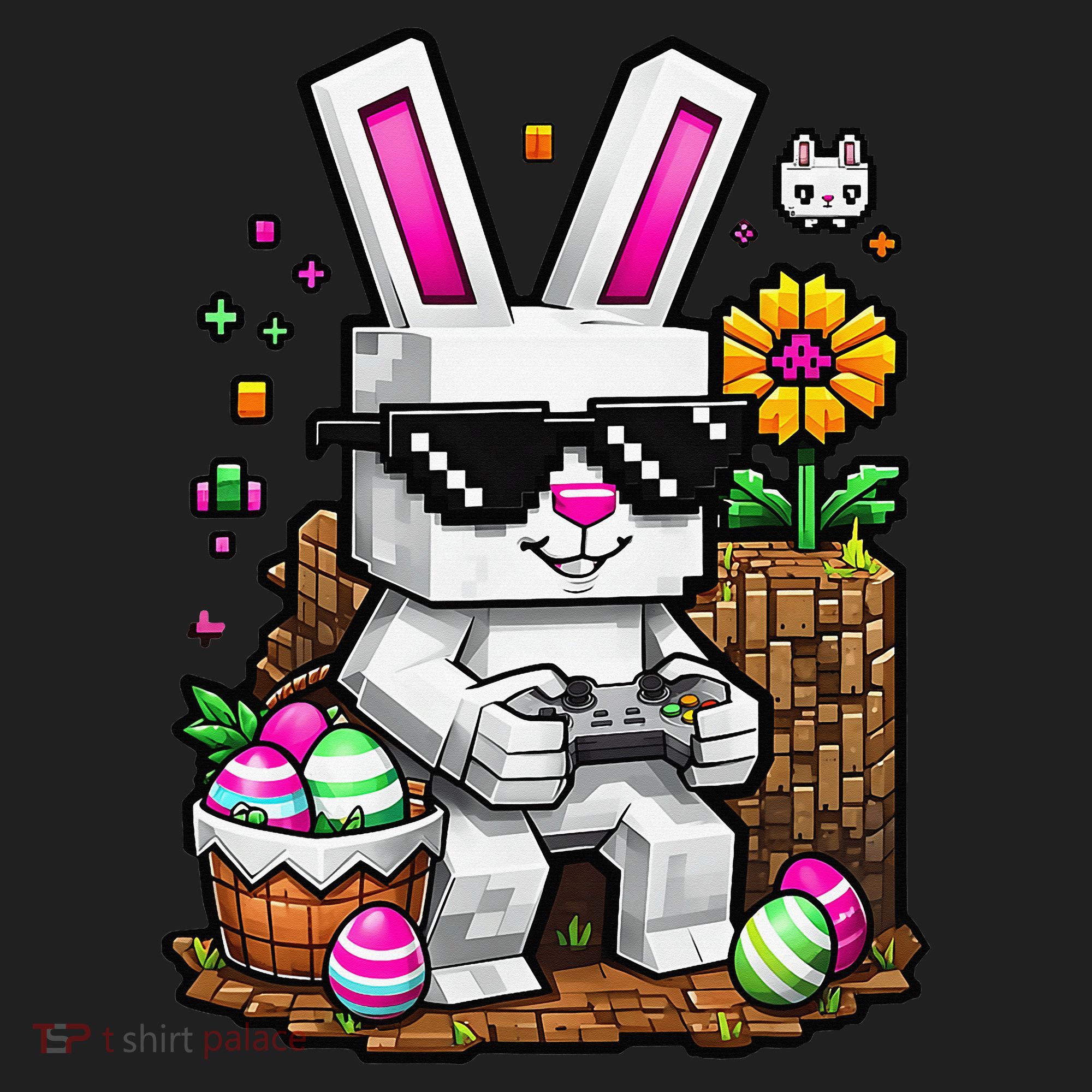 Happy Easter Day Bunny Egg Video Game Gamer Golf Towel