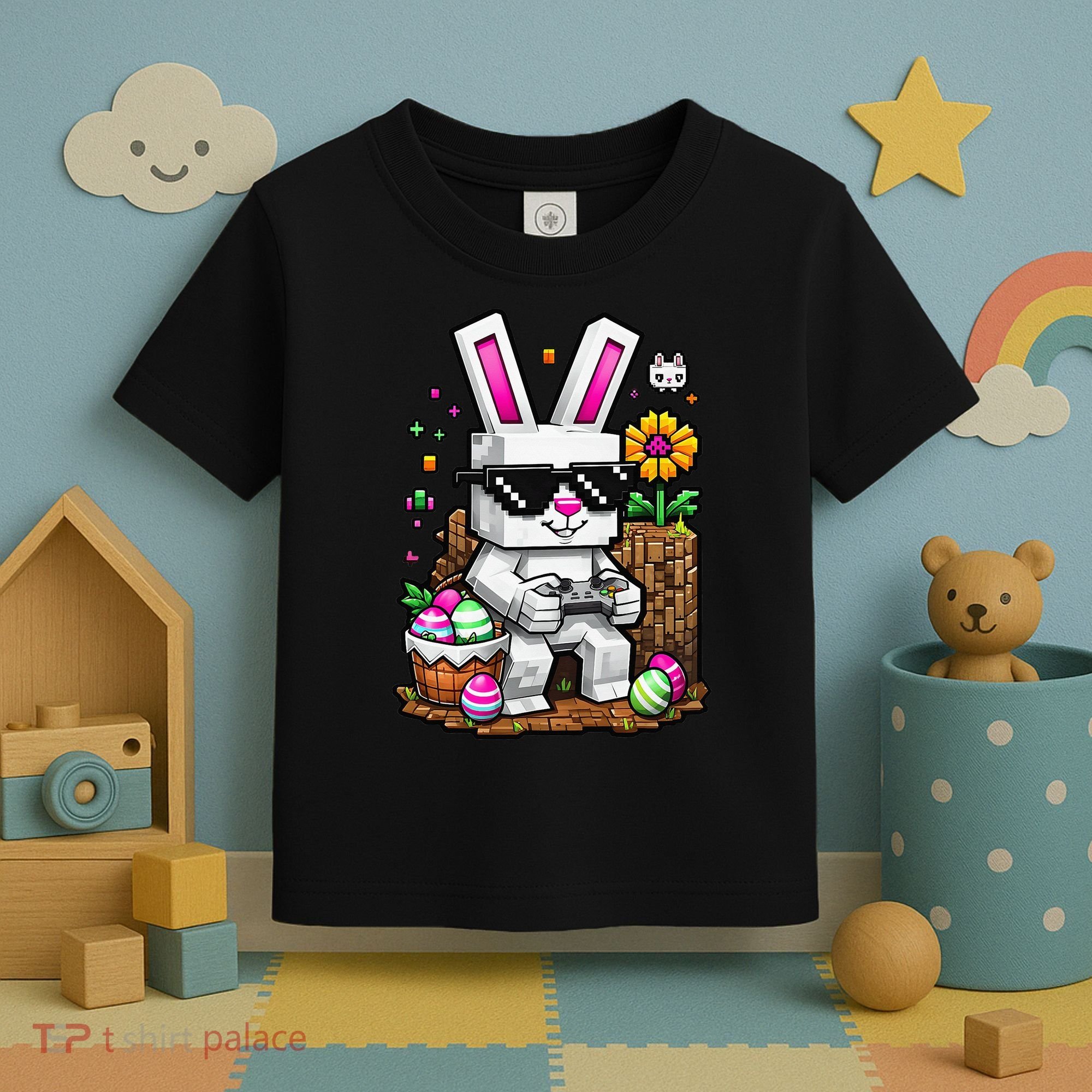 Happy Easter Day Bunny Egg Video Game Gamer Toddler T-Shirt
