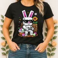 Happy Easter Day Bunny Egg Video Game Gamer Women's T-Shirt thumb 2