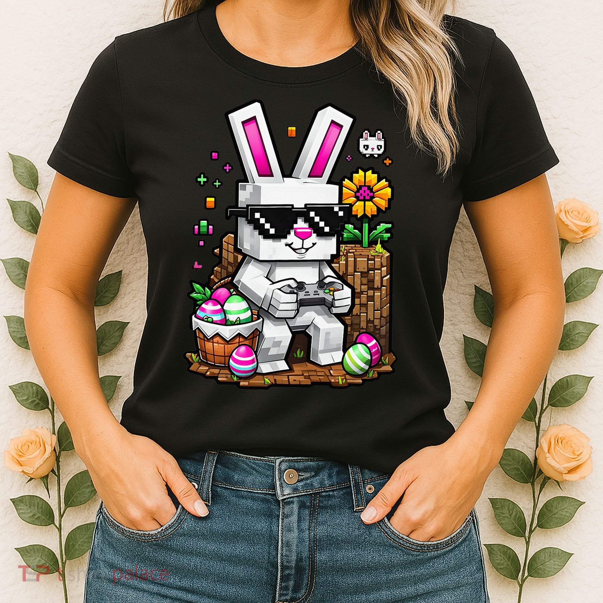 Happy Easter Day Bunny Egg Video Game Gamer Women's T-Shirt