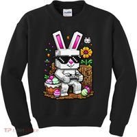 Happy Easter Day Bunny Egg Video Game Gamer Kids Sweatshirt thumb 0