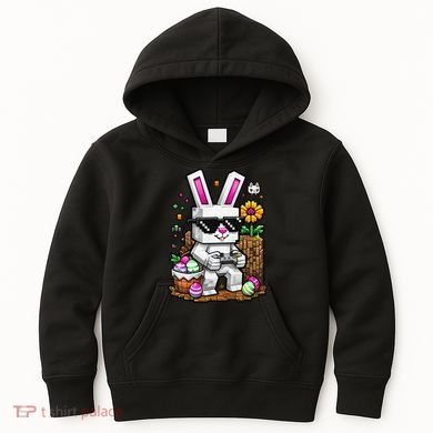 Happy Easter Day Bunny Egg Video Game Gamer Kids Hoodie