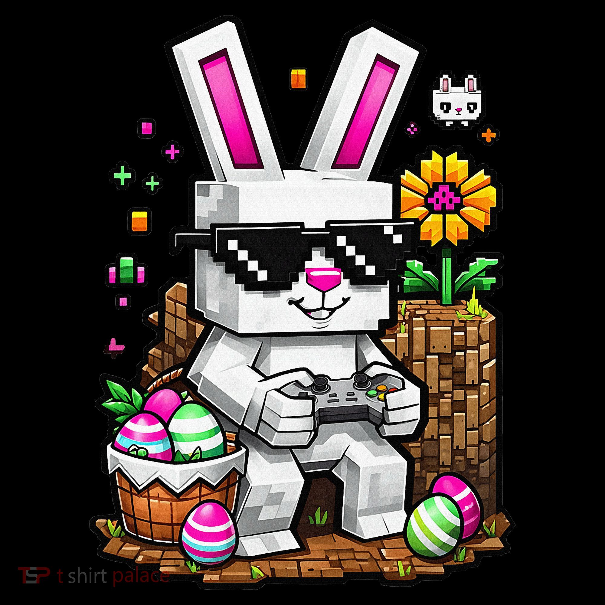Happy Easter Day Bunny Egg Video Game Gamer Kids Long Sleeve Shirt