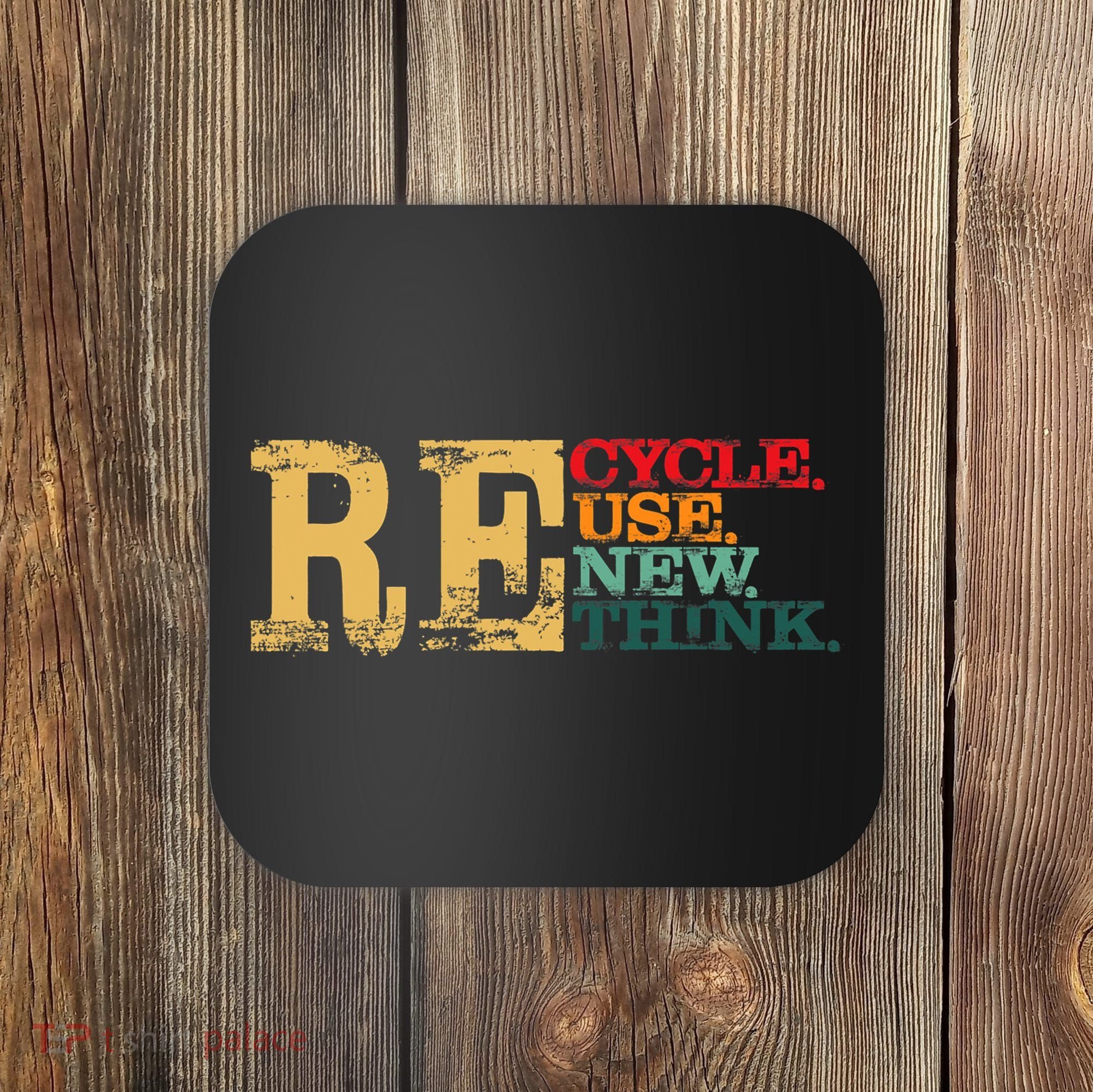 Happy Earth Day Recycle Reuse Renew Rethink Earth Day Retro Coaster