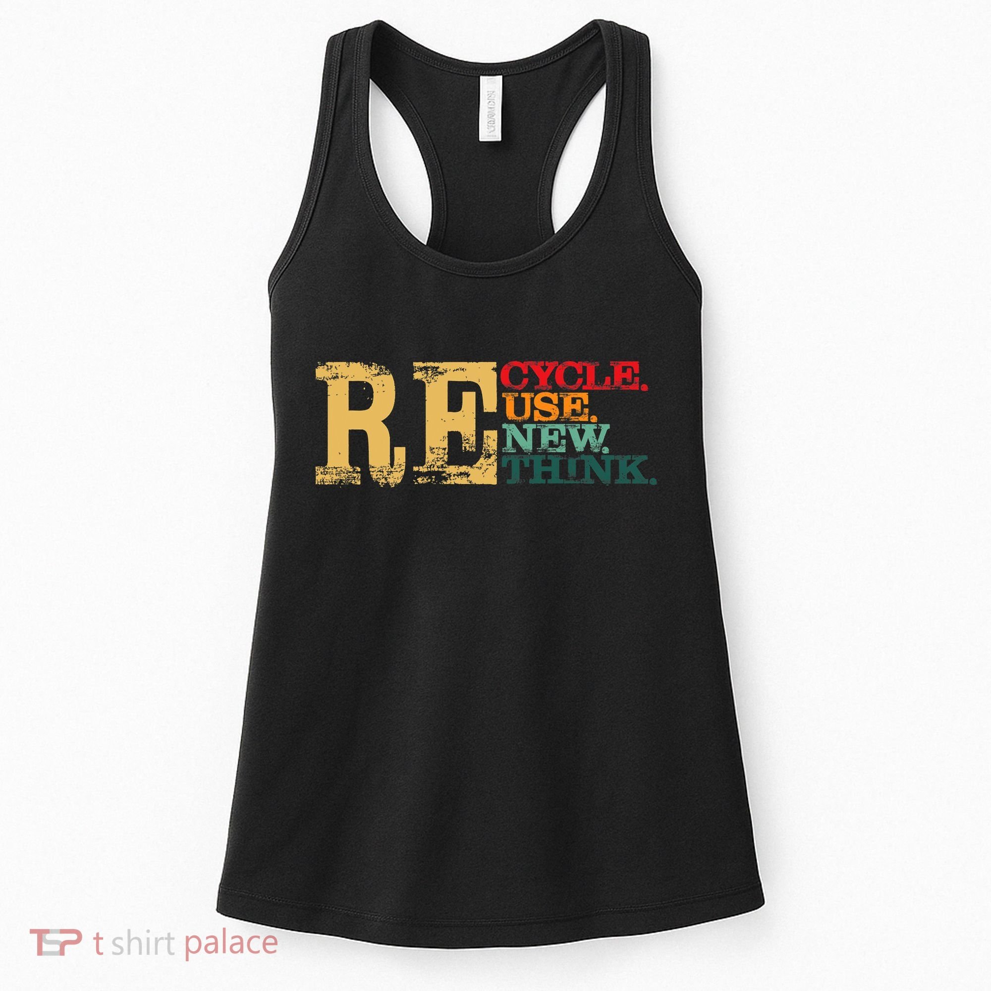 Happy Earth Day Recycle Reuse Renew Rethink Earth Day Retro Women's Tank Top