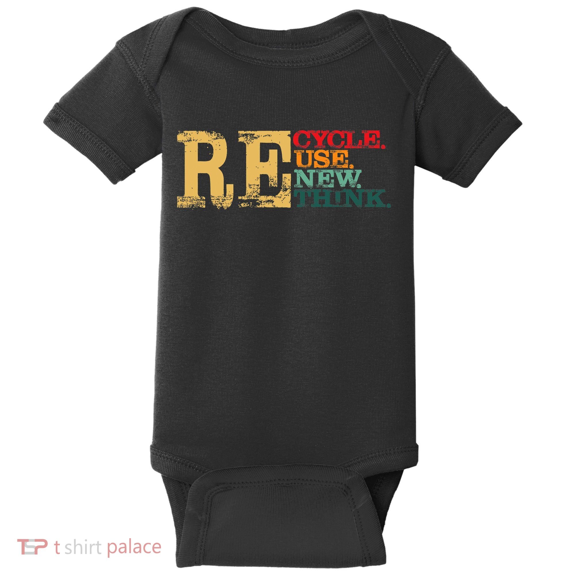 Happy Earth Day Recycle Reuse Renew Rethink Earth Day Retro Baby Bodysuit