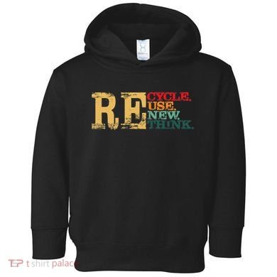 Happy Earth Day Recycle Reuse Renew Rethink Earth Day Retro Toddler Hoodie