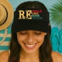 Happy Earth Day Recycle Reuse Renew Rethink Earth Day Retro Visor thumb 2