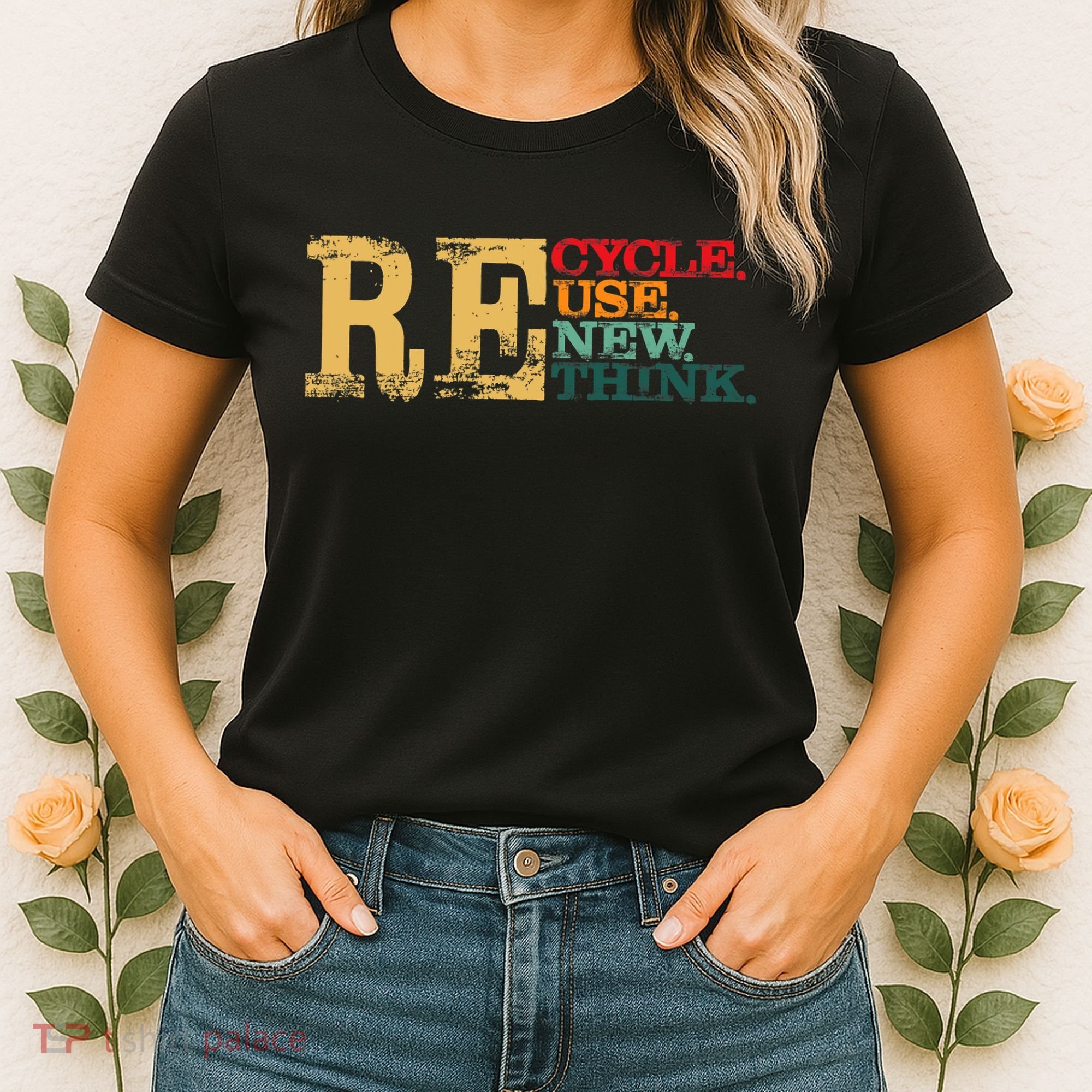 Happy Earth Day Recycle Reuse Renew Rethink Earth Day Retro Women's T-Shirt