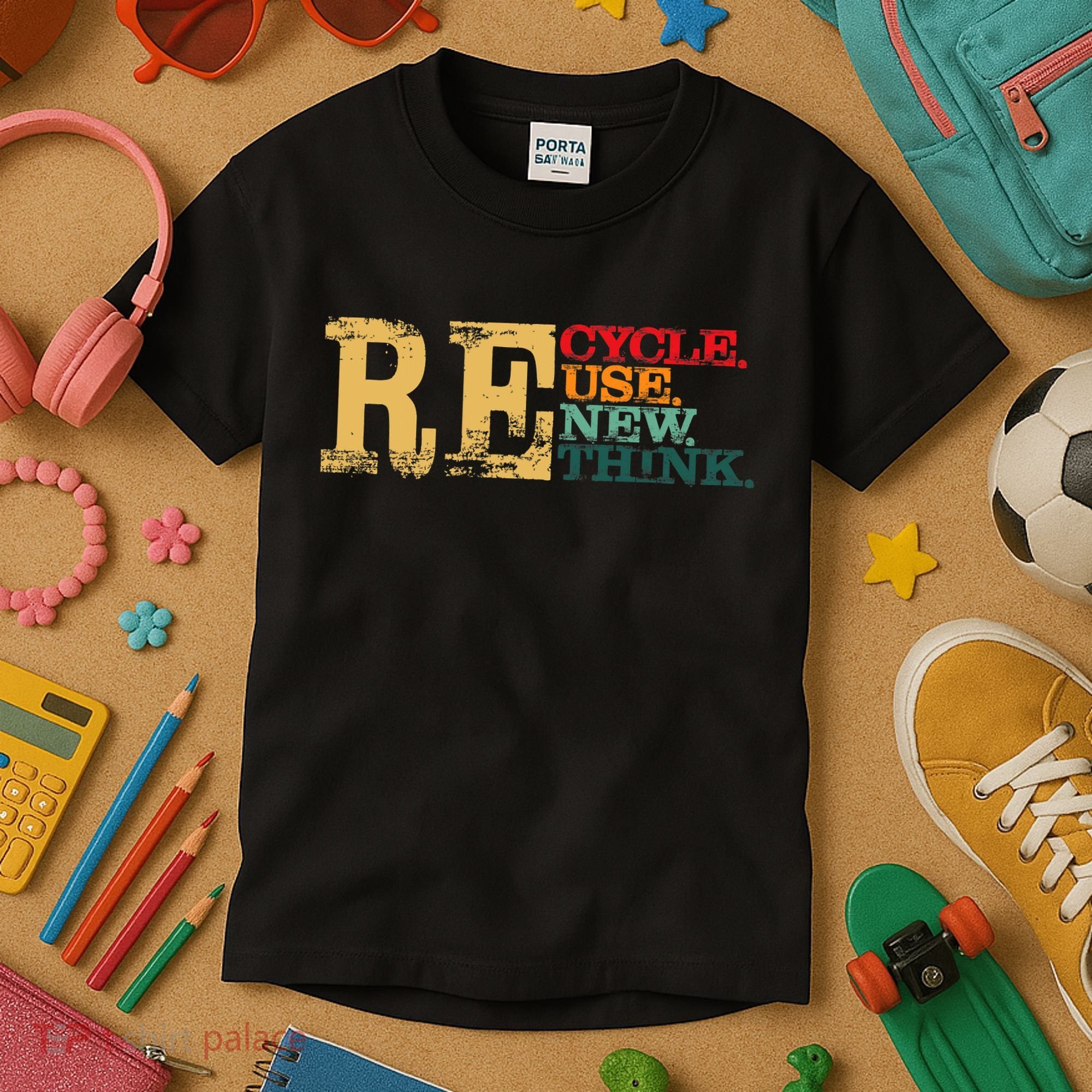 Happy Earth Day Recycle Reuse Renew Rethink Earth Day Retro Kids T-Shirt