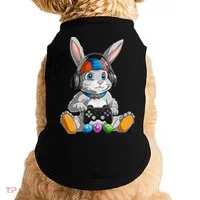 Happy Easter Day Bunny Egg Funny Gamer Doggie Tank thumb 0
