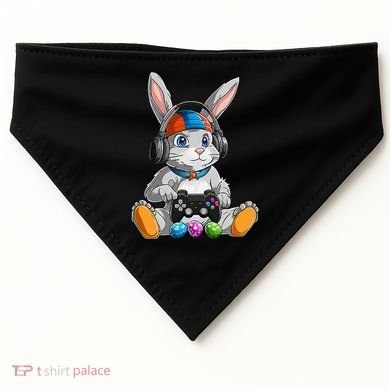 Happy Easter Day Bunny Egg Funny Gamer USA-Made Doggie Bandana