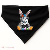 Happy Easter Day Bunny Egg Funny Gamer USA-Made Doggie Bandana thumb 0