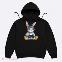 Happy Easter Day Bunny Egg Funny Gamer Hoodie thumb 0