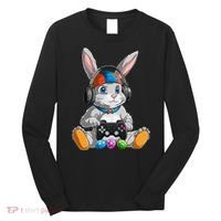 Happy Easter Day Bunny Egg Funny Gamer Long Sleeve Shirt thumb 0