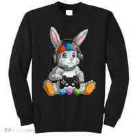 Happy Easter Day Bunny Egg Funny Gamer Sweatshirt thumb 0