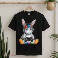 Happy Easter Day Bunny Egg Funny Gamer T-Shirt thumb 2