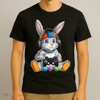 Happy Easter Day Bunny Egg Funny Gamer T-Shirt thumb 3