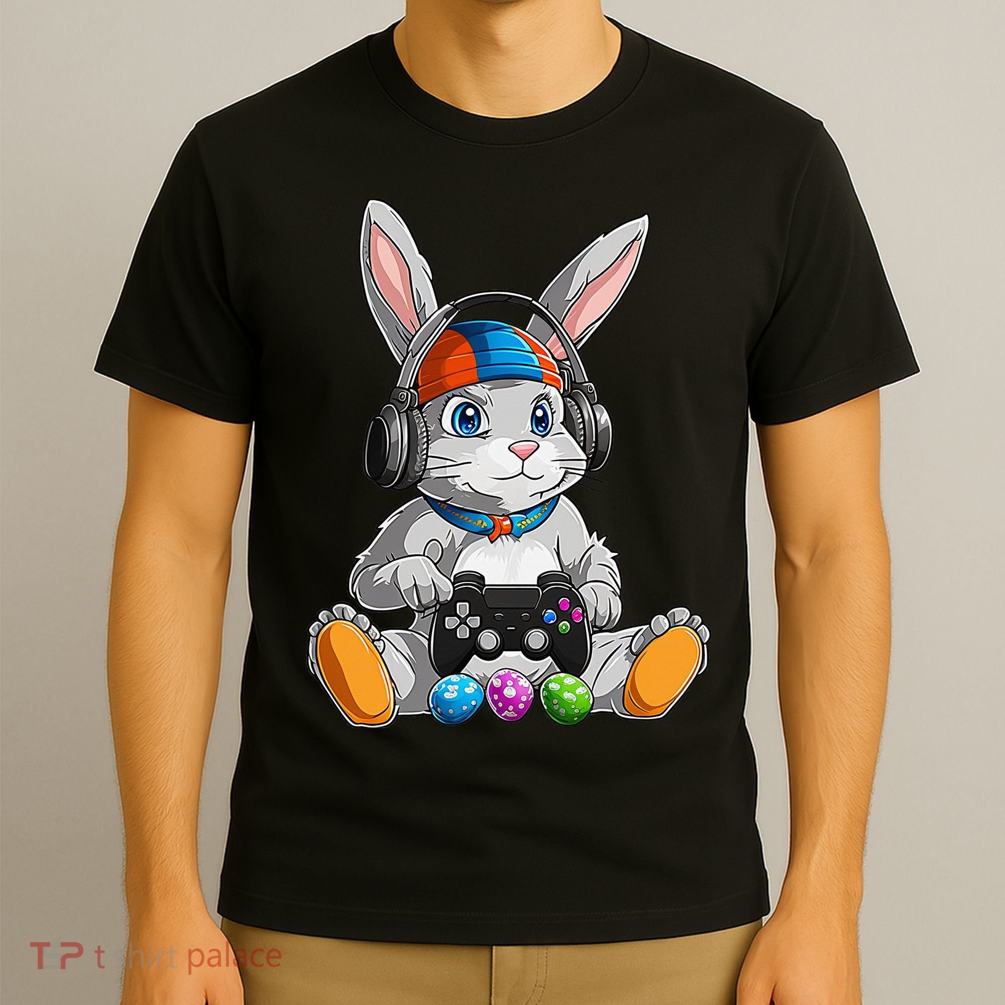 Happy Easter Day Bunny Egg Funny Gamer T-Shirt