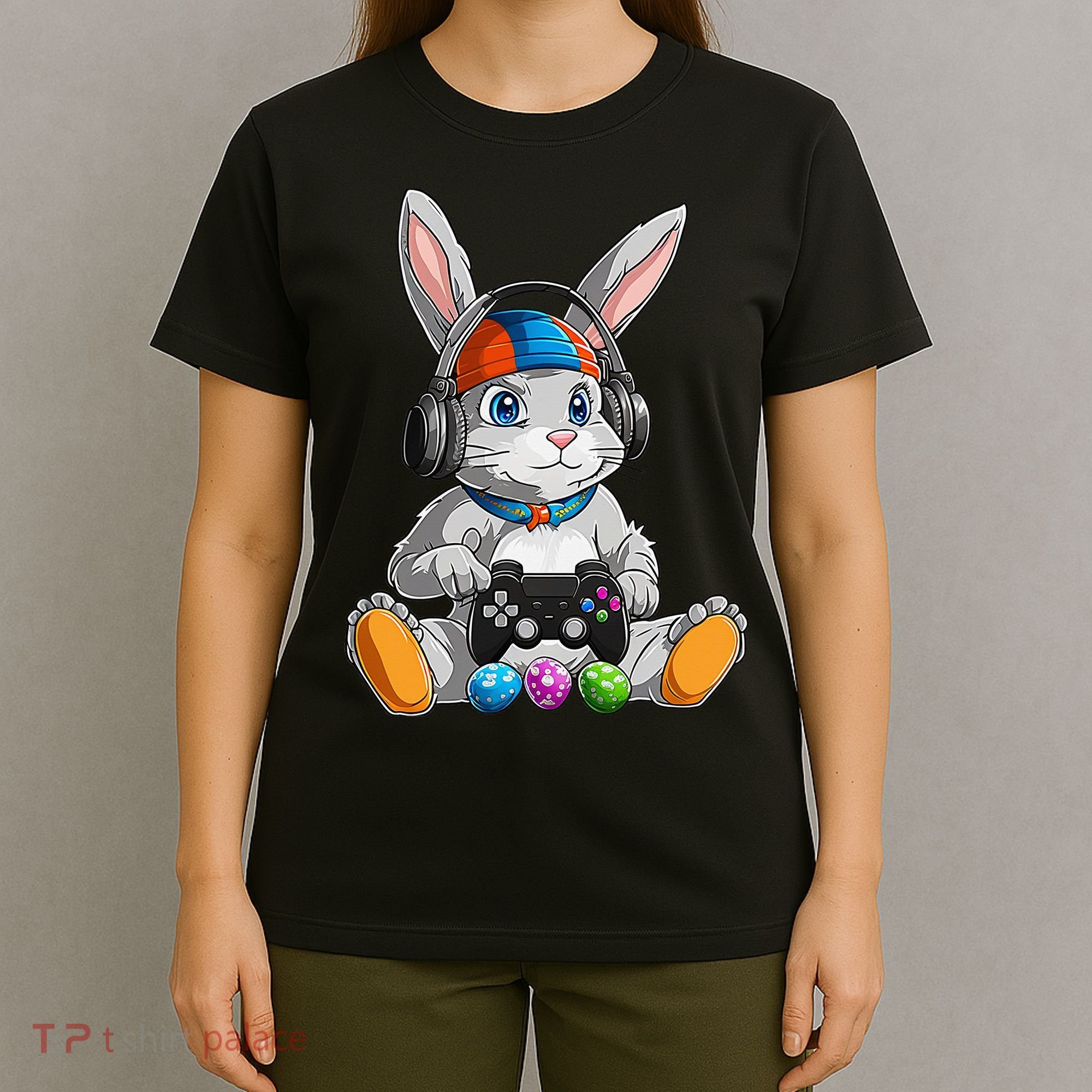 Happy Easter Day Bunny Egg Funny Gamer T-Shirt