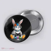 Happy Easter Day Bunny Egg Funny Gamer Button thumb 0