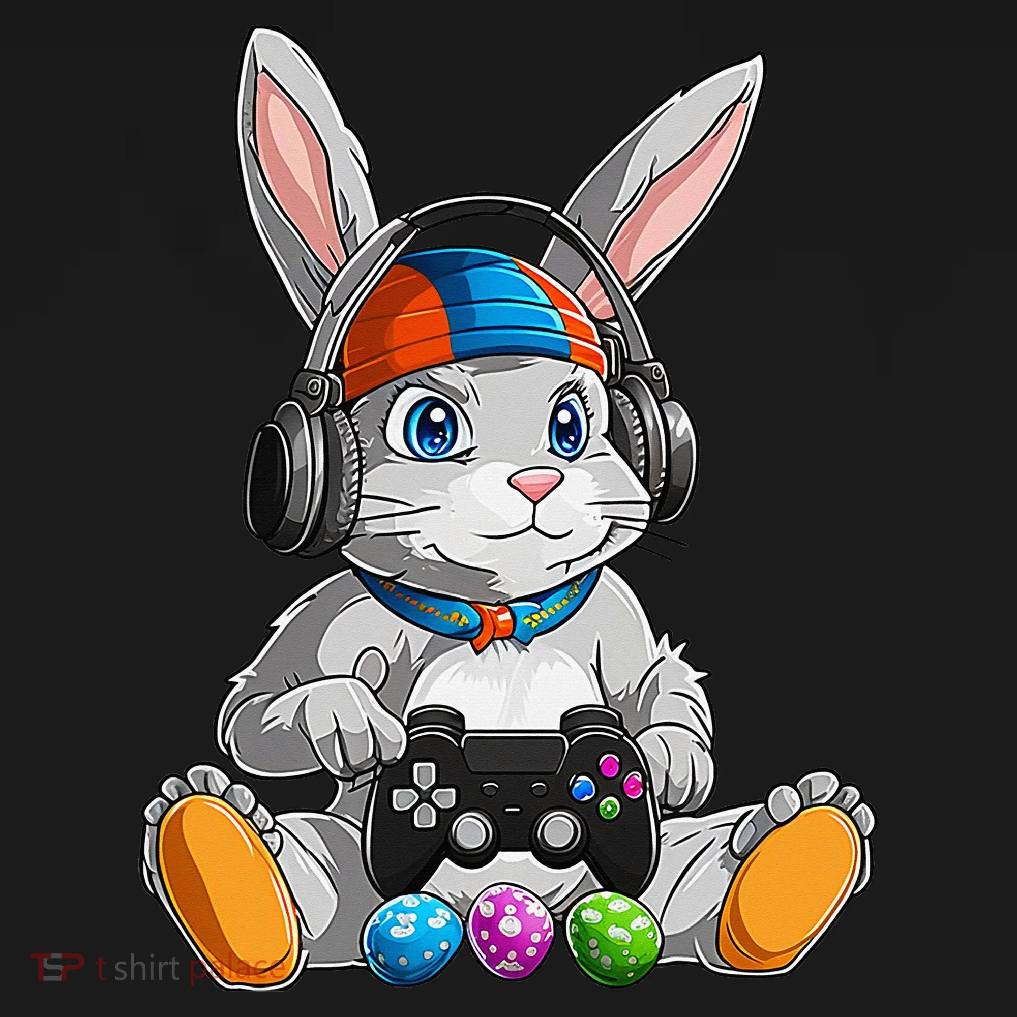 Happy Easter Day Bunny Egg Funny Gamer Button