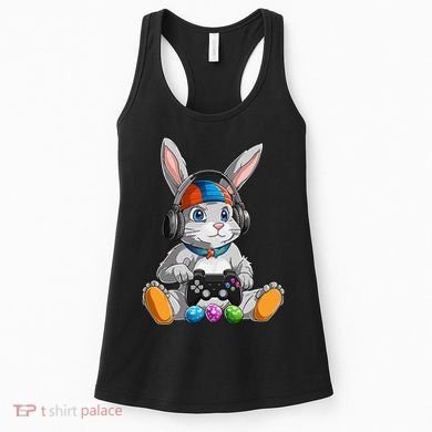 Happy Easter Day Bunny Egg Funny Gamer Women's Tank Top