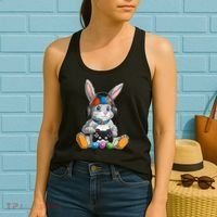 Happy Easter Day Bunny Egg Funny Gamer Women's Tank Top thumb 2