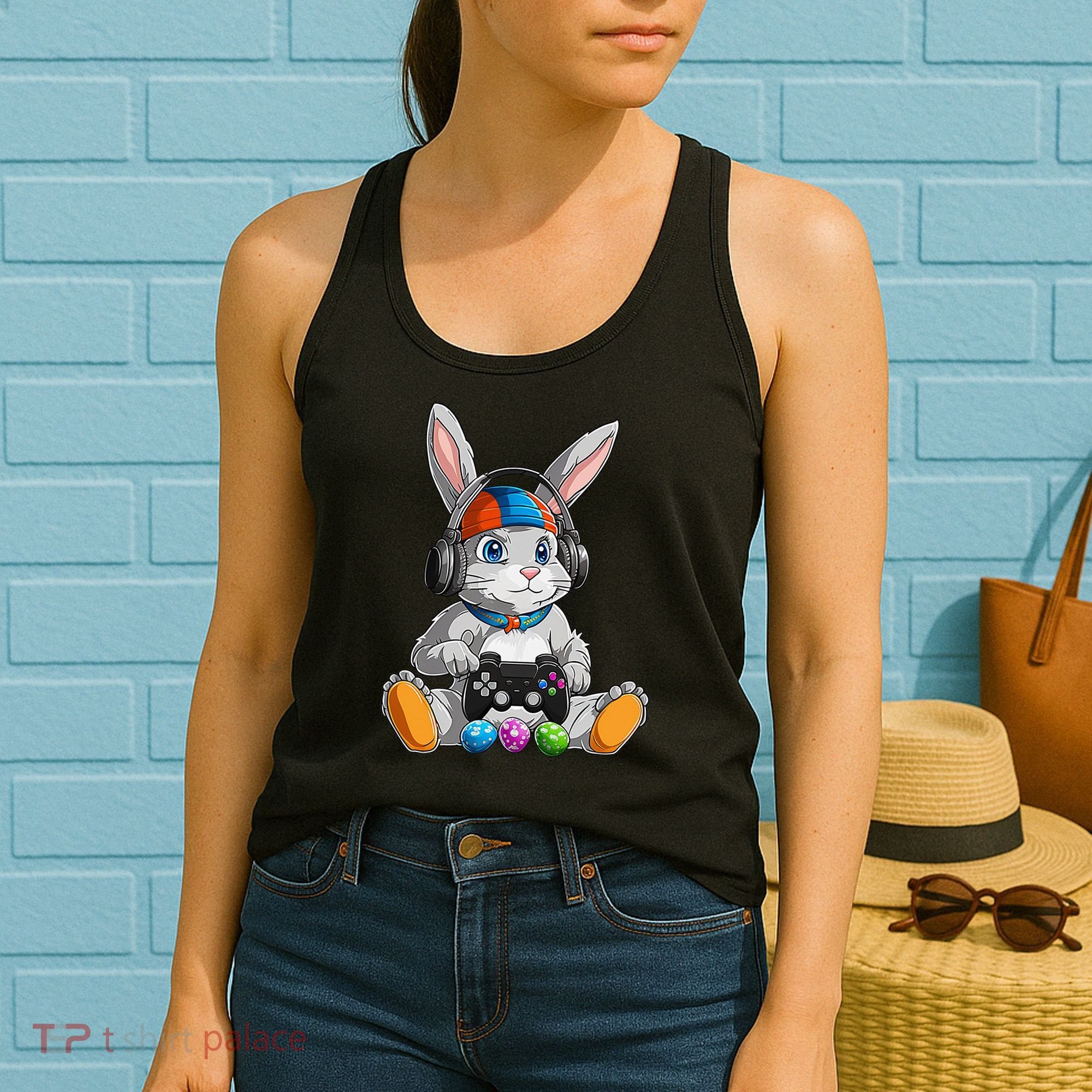 Happy Easter Day Bunny Egg Funny Gamer Women's Tank Top