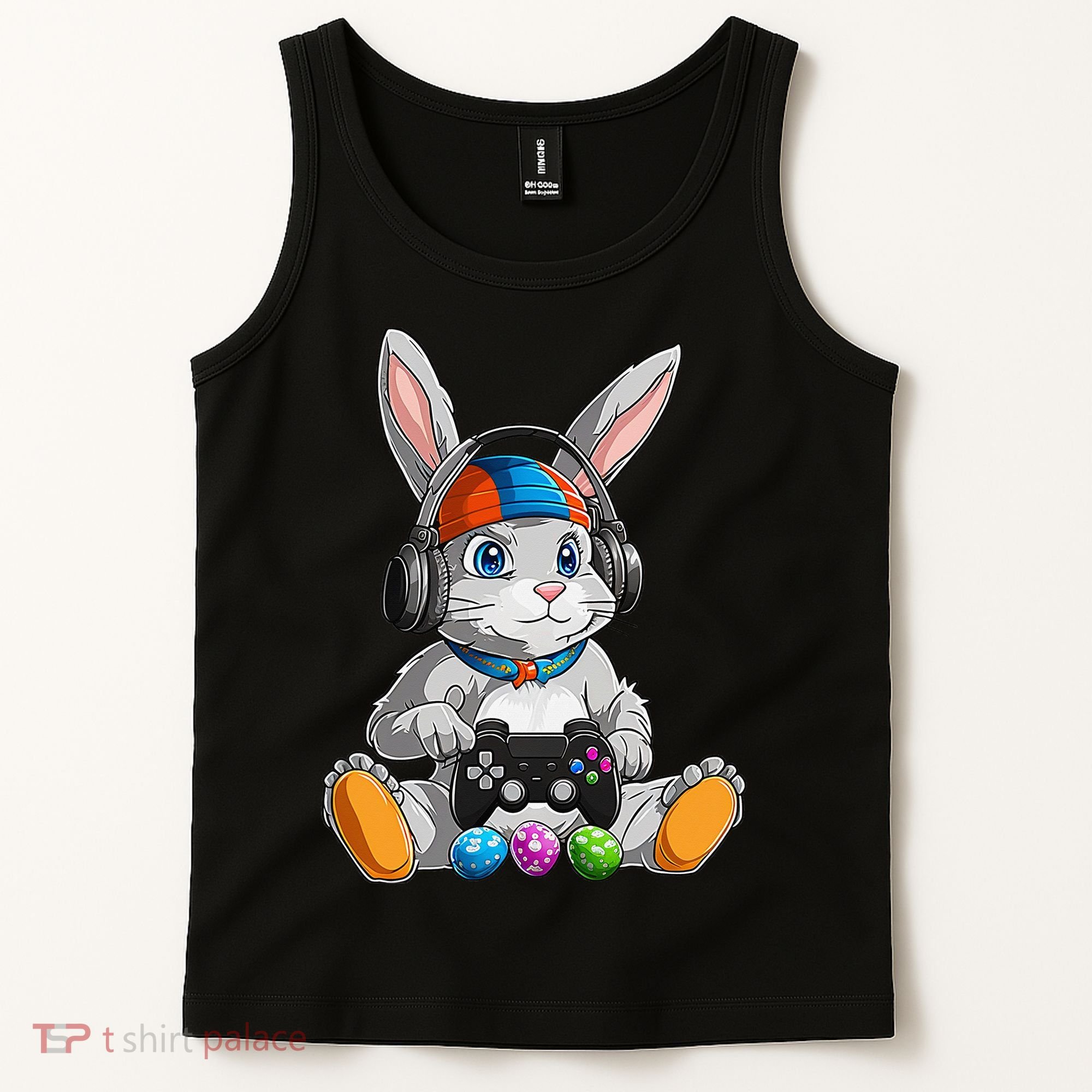 Happy Easter Day Bunny Egg Funny Gamer Tank Top