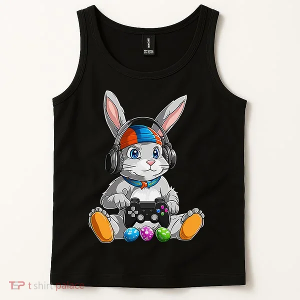 Happy Easter Day Bunny Egg Funny Gamer Tank Top