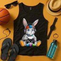 Happy Easter Day Bunny Egg Funny Gamer Tank Top thumb 4