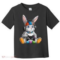 Happy Easter Day Bunny Egg Funny Gamer Toddler T-Shirt thumb 0