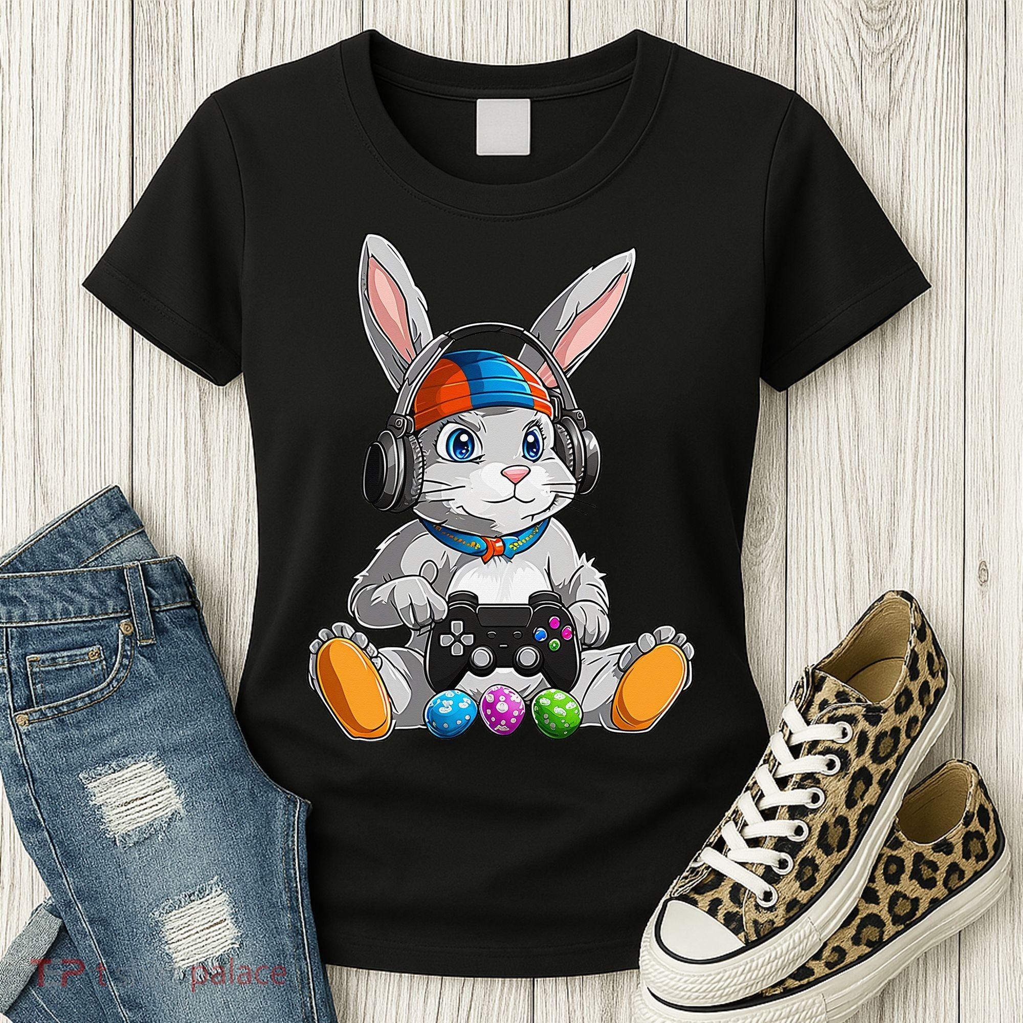 Happy Easter Day Bunny Egg Funny Gamer Women's T-Shirt