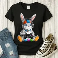 Happy Easter Day Bunny Egg Funny Gamer Women's T-Shirt thumb 3