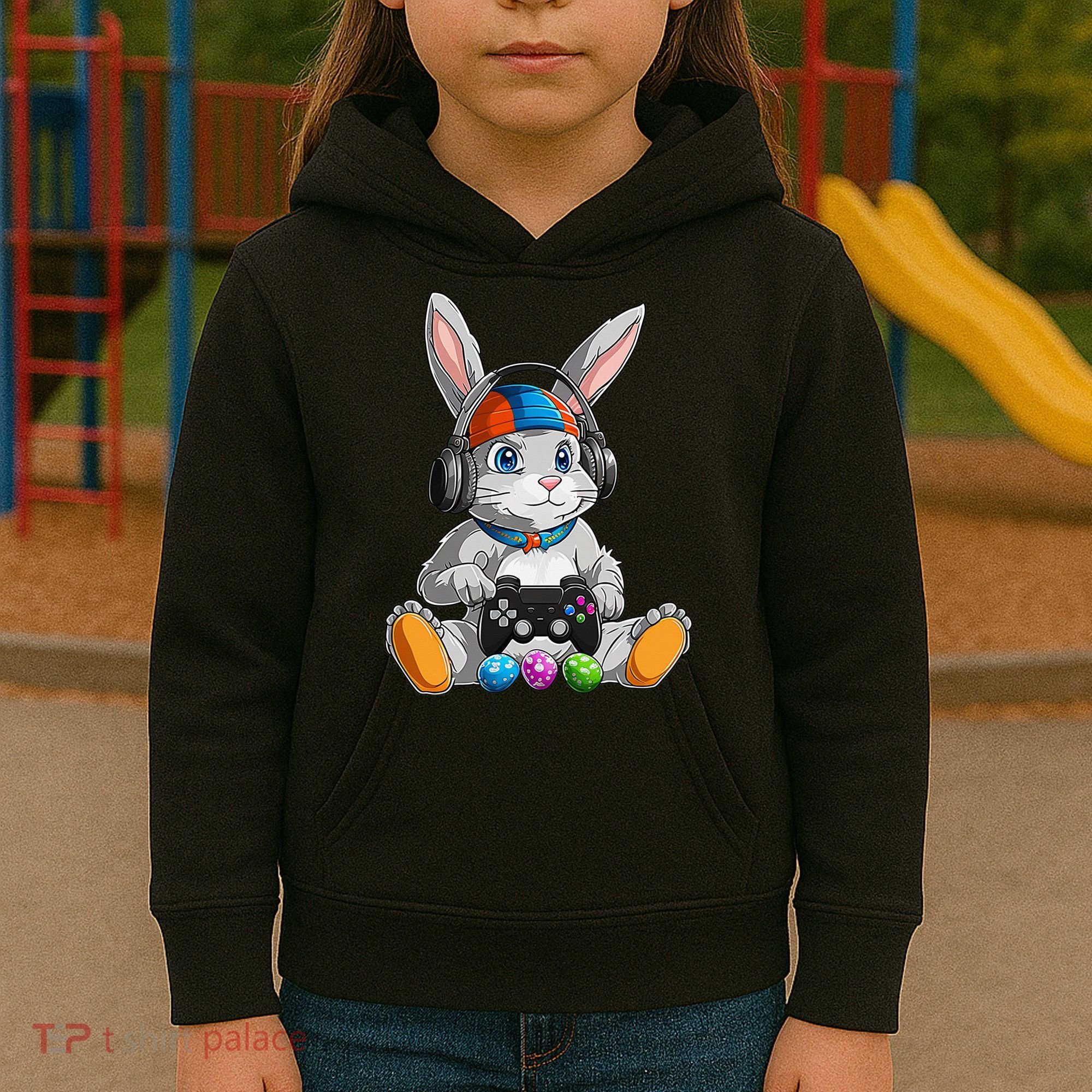 Happy Easter Day Bunny Egg Funny Gamer Kids Hoodie