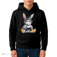 Happy Easter Day Bunny Egg Funny Gamer Kids Hoodie thumb 4