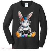 Happy Easter Day Bunny Egg Funny Gamer Kids Long Sleeve Shirt thumb 0