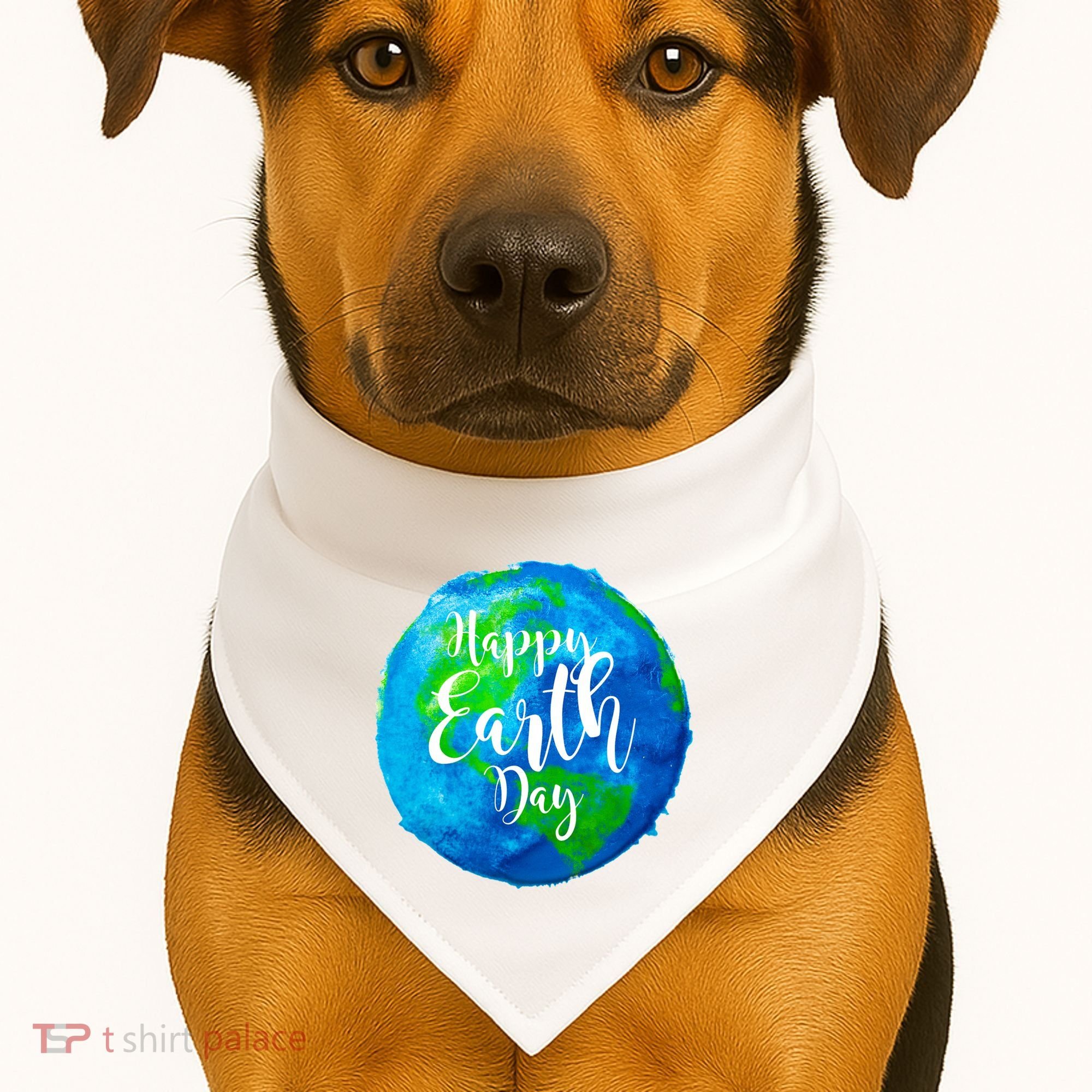 Happy Earth Day Globe USA-Made Doggie Bandana