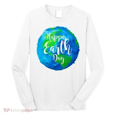 Happy Earth Day Globe Long Sleeve Shirt