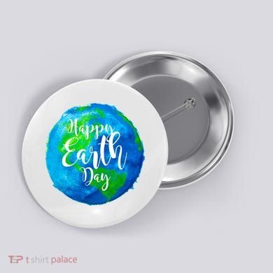 Happy Earth Day Globe Button