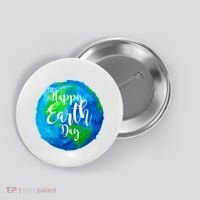 Happy Earth Day Globe Button thumb 0