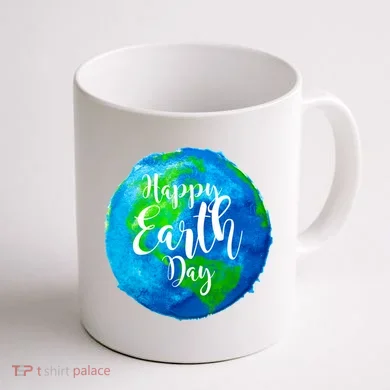 Happy Earth Day Globe Coffee Mug back