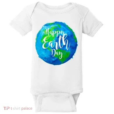 Happy Earth Day Globe Baby Bodysuit