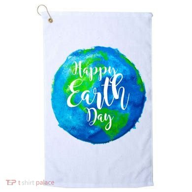 Happy Earth Day Globe Golf Towel