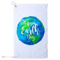 Happy Earth Day Globe Golf Towel thumb 0